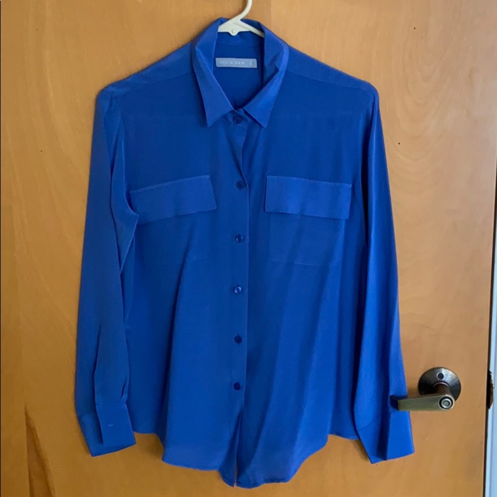 Zoe & Sam Silk blue blouse